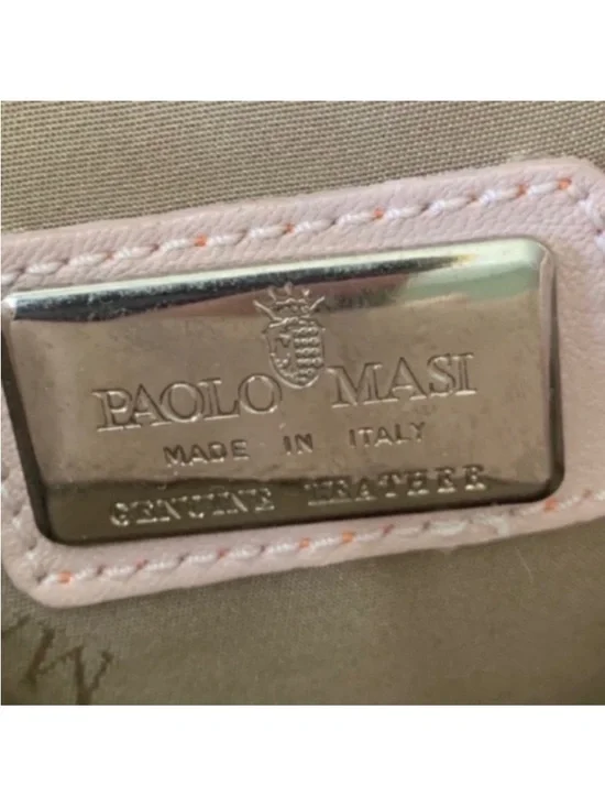 Made in Italy Paolo Masi White Pink Leaf Leather Purse - Picture 8 of 14